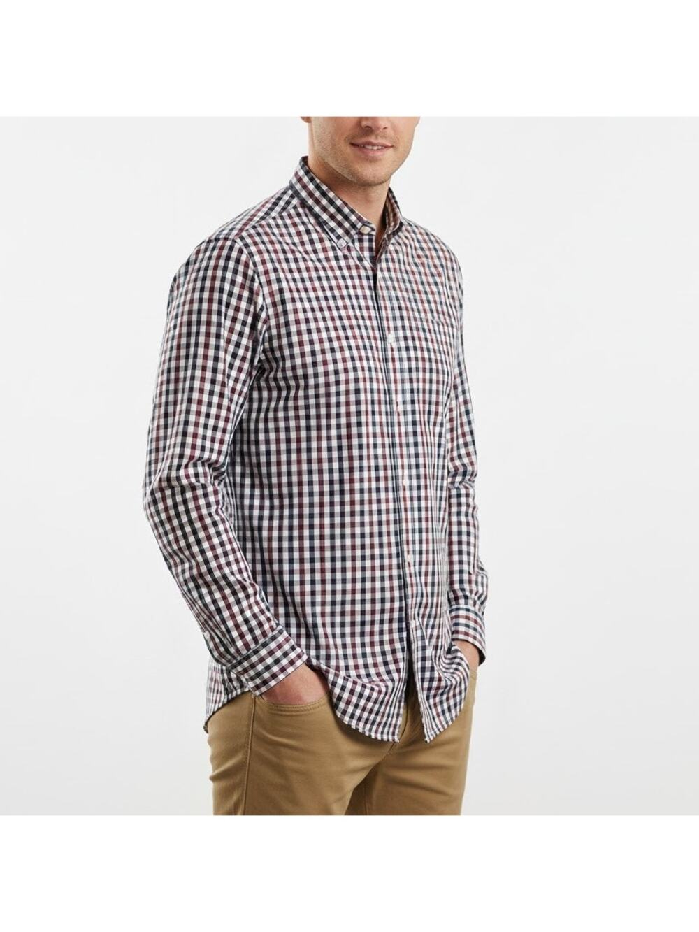 J. Crew Thompson 80's 2 Ply Red Blue Plaid Long Sleeve Button Down Shirt Medium